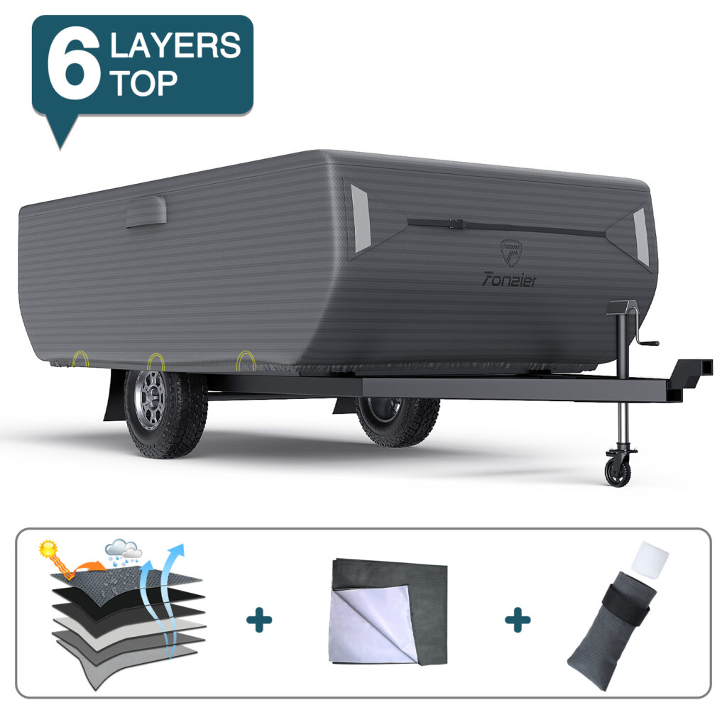 Fonzier Layers Top Pop Up Folding Camper Rv Cover Fits For