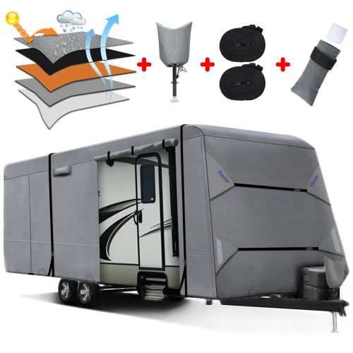 Fonzier Heavy Duty Travel Trailer Cover RV Cover Upgraded 5 Layers Top ...