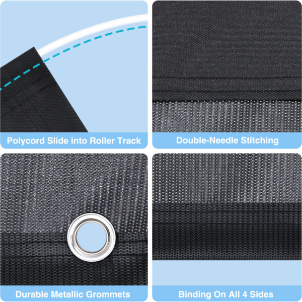 Fonzier Splicing RV Awning Sun Shade Screen 9′ x 19’3” 600D Oxford Top ...